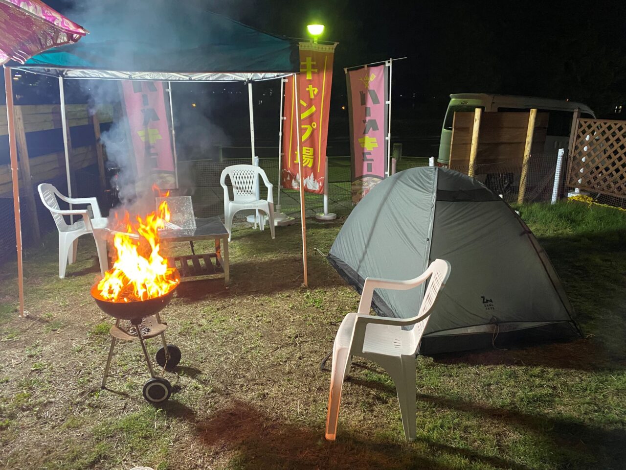 焚き火が美しい夜の和歌山ベース